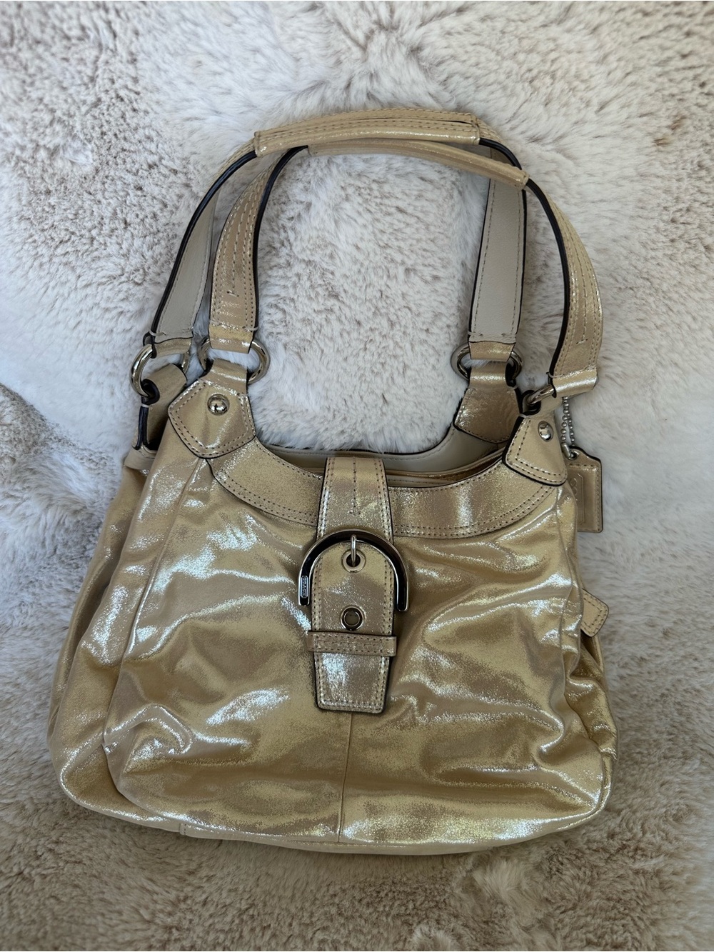Coach Metallic Gold Satchel Bag